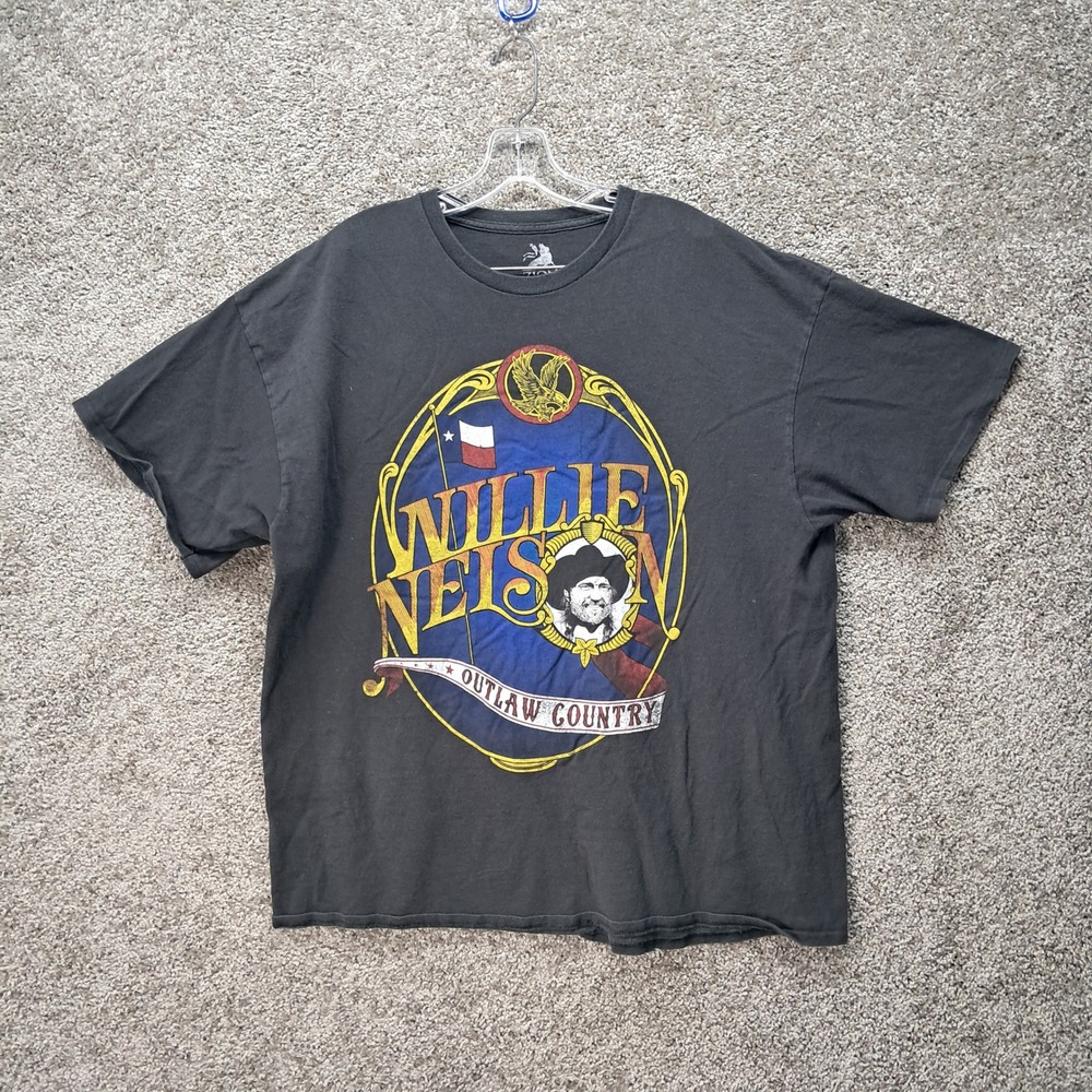Zion Willie Nelson Outlaw Country Mens 2XL Graphic T-Shirt Black Cotton